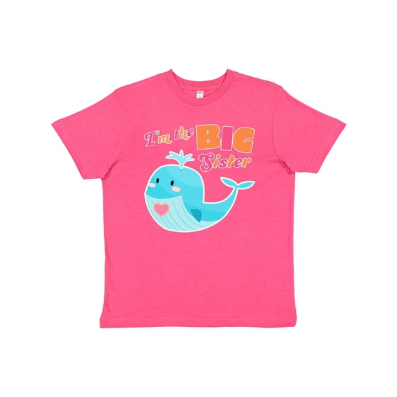 Inktastic I'm the Big Sister- cute whale with heart Youth T-Shirt