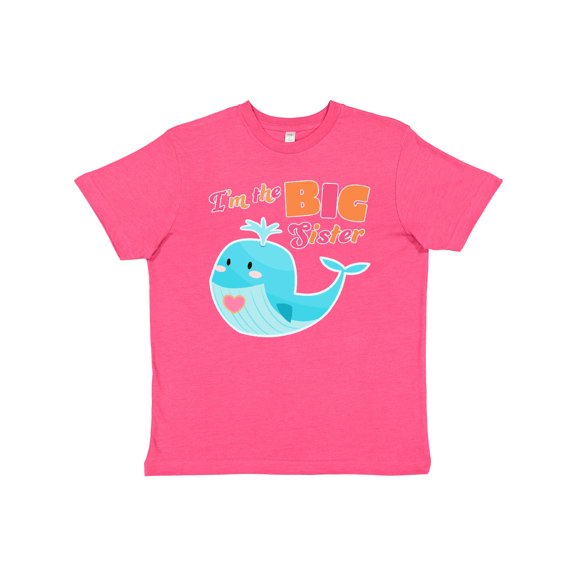 Inktastic I'm the Big Sister- cute whale with heart Youth T-Shirt