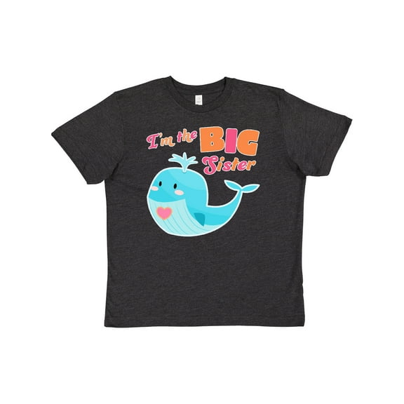 Inktastic I'm the Big Sister- cute whale with heart Youth T-Shirt