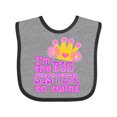 thumbnail image 1 of Inktastic I'm the Big Sister to Twins. Girls Baby Bib, 1 of 4