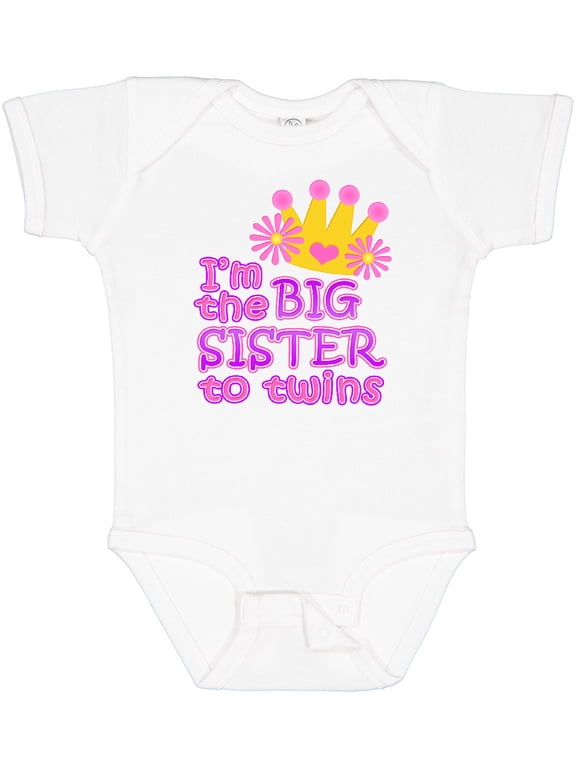 I'm the Big Sister to Twins. Girls Baby Bodysuit