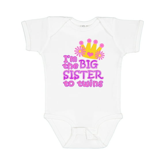 Inktastic I'm the Big Sister to Twins. Girls Baby Bodysuit