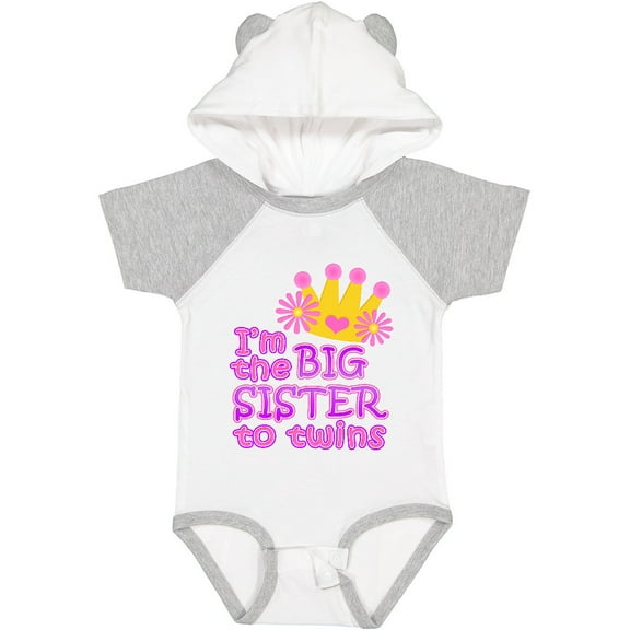Inktastic I'm the Big Sister to Twins. Girls Baby Bodysuit