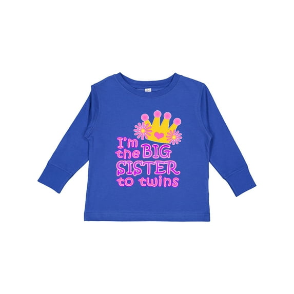 Inktastic I'm the Big Sister to Twins. Girls Long Sleeve Toddler T-Shirt