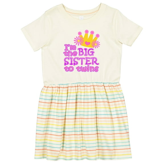 Inktastic I'm the Big Sister to Twins. Girls Toddler Dress
