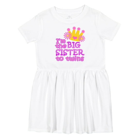 Inktastic I'm the Big Sister to Twins. Girls Toddler Dress