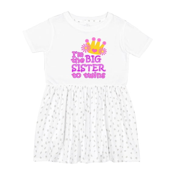 Inktastic I'm the Big Sister to Twins. Girls Toddler Dress