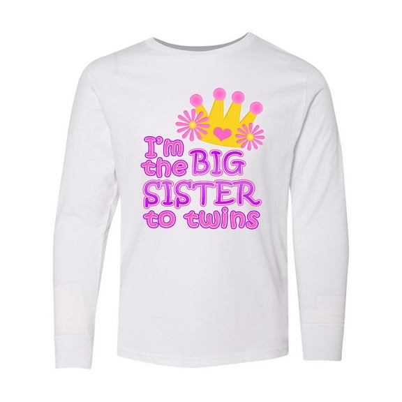 Inktastic I'm the Big Sister to Twins. Long Sleeve Youth T-Shirt
