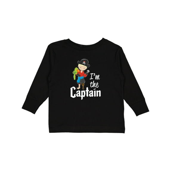Inktastic I'm the Captain- Pirate Boy Boys Long Sleeve Toddler T-Shirt