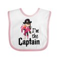thumbnail image 1 of Inktastic I'm the Captain Pirate Girl Girls Baby Bib, 1 of 4
