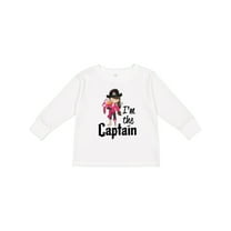 Inktastic I'm the Captain Pirate Girl Girls Long Sleeve Toddler T-Shirt