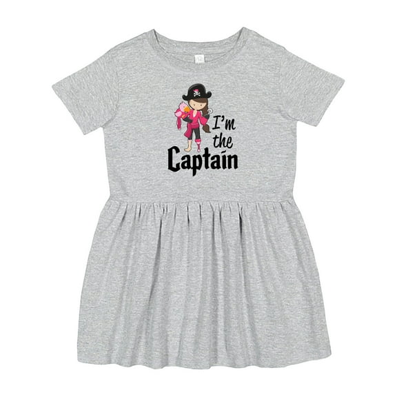 Inktastic I'm the Captain Pirate Girl Girls Toddler Dress