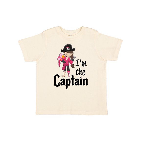 Inktastic I'm the Captain Pirate Girl Girls Toddler T-Shirt