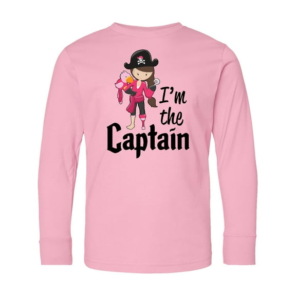 Inktastic I'm the Captain Pirate Girl Long Sleeve Youth T-Shirt