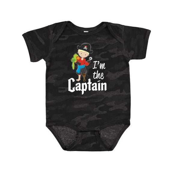 Inktastic I'm the Captain- pirate boy Boys Baby Bodysuit