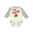 thumbnail image 1 of Inktastic I'm the Little Brother Football Boys Long Sleeve Baby Bodysuit, 1 of 5