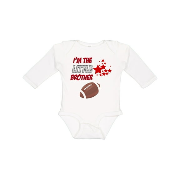 Inktastic I'm the Little Brother Football Boys Long Sleeve Baby Bodysuit