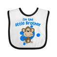 thumbnail image 1 of Inktastic I'm the Little Brother with Cute Monkey Boys Baby Bib, 1 of 4