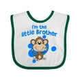 thumbnail image 1 of Inktastic I'm the Little Brother with Cute Monkey Boys Baby Bib, 1 of 4