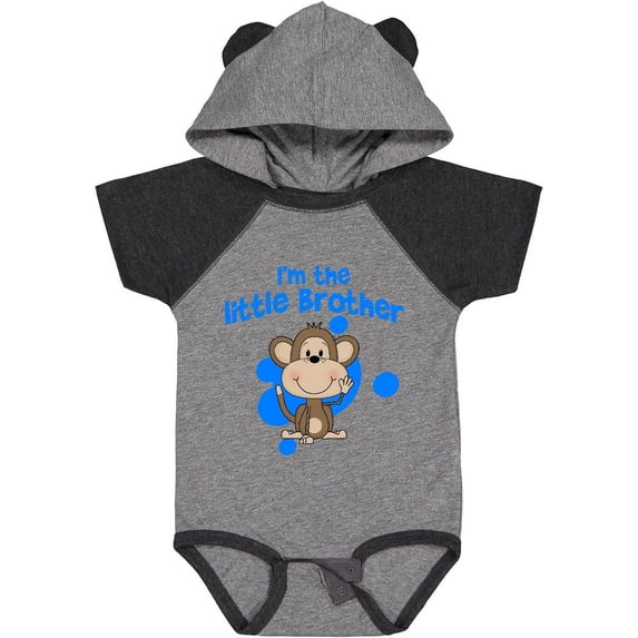 Inktastic I'm the Little Brother with Cute Monkey Boys Baby Bodysuit