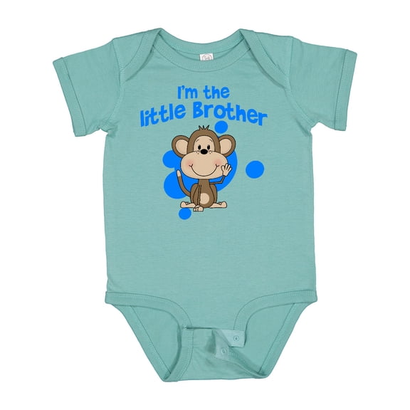 Inktastic I'm the Little Brother with Cute Monkey Boys Baby Bodysuit