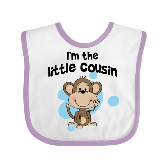 Inktastic I'm the Little Cousin-monkey-blu Boys Baby Bib