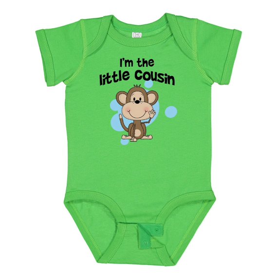 Inktastic I'm the Little Cousin-monkey-blu Boys Baby Bodysuit
