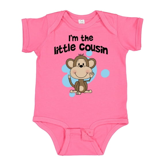 Inktastic I'm the Little Cousin-monkey-blu Boys Baby Bodysuit