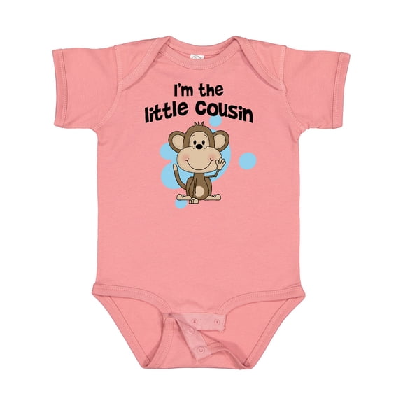 Inktastic I'm the Little Cousin-monkey-blu Boys Baby Bodysuit