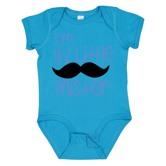 Inktastic I'm the Little Mister with Mustache Boys Baby Bodysuit