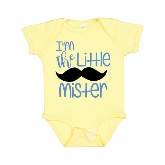 Inktastic I'm the Little Mister with Mustache Boys Baby Bodysuit