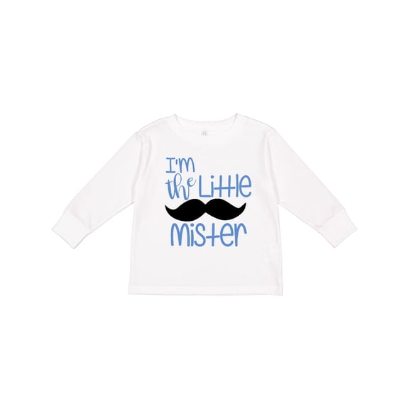 Inktastic I'm the Little Mister with Mustache Boys Long Sleeve Toddler T-Shirt