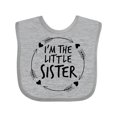thumbnail image 1 of Inktastic I'm the Little Sister Girls Baby Bib, 1 of 4