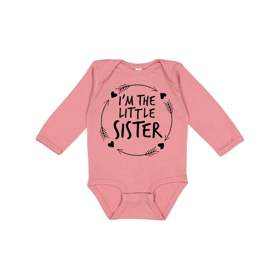 Inktastic I'm the Little Sister Girls Long Sleeve Baby Bodysuit