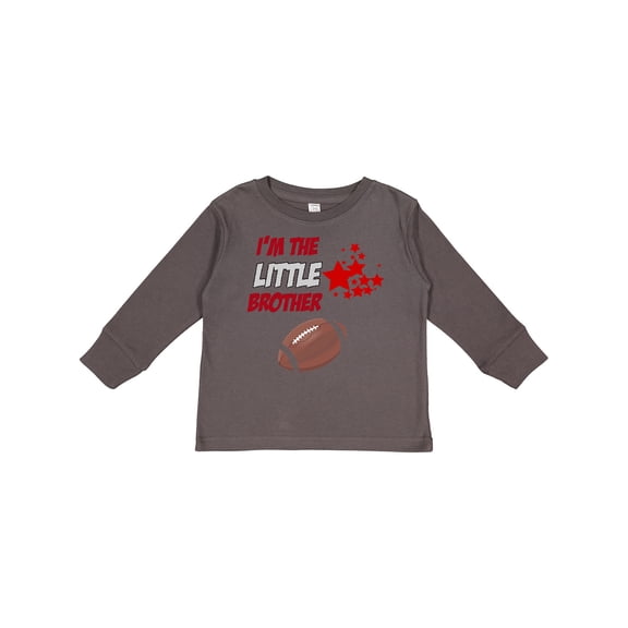 Inktastic I'm the Little brother football Boys Long Sleeve Toddler T-Shirt