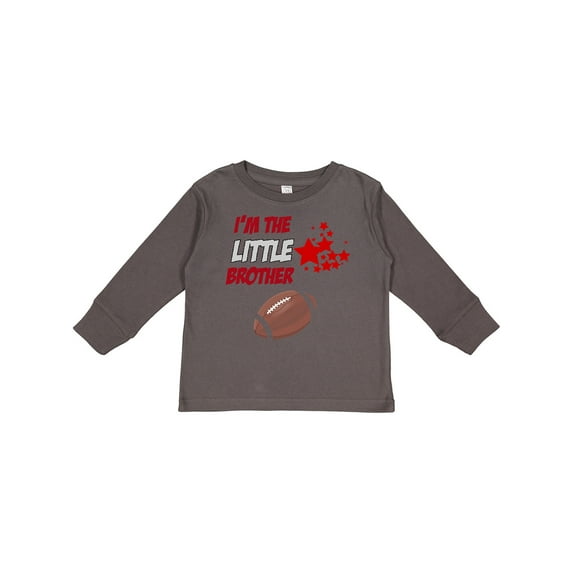 Inktastic I'm the Little brother football Boys Long Sleeve Toddler T-Shirt
