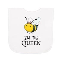 Inktastic I'm the Queen Cute Queen Bee Baby Terry Cloth Bib