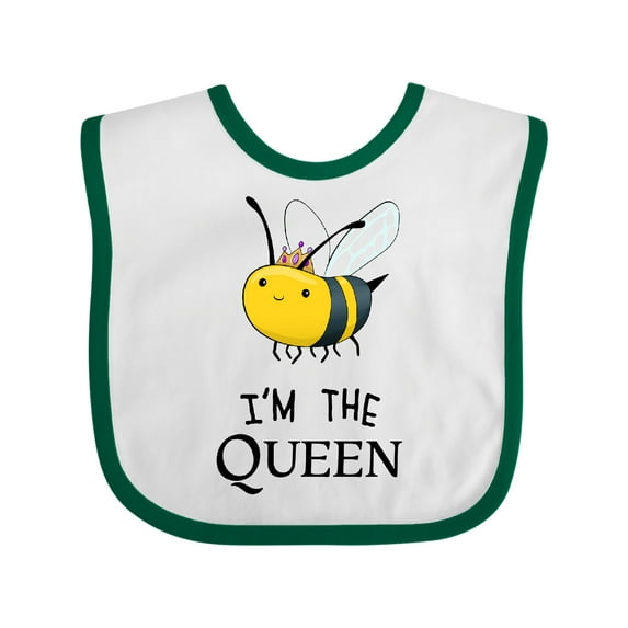Inktastic I'm the Queen Cute Queen Bee Boys or Girls Baby Bib