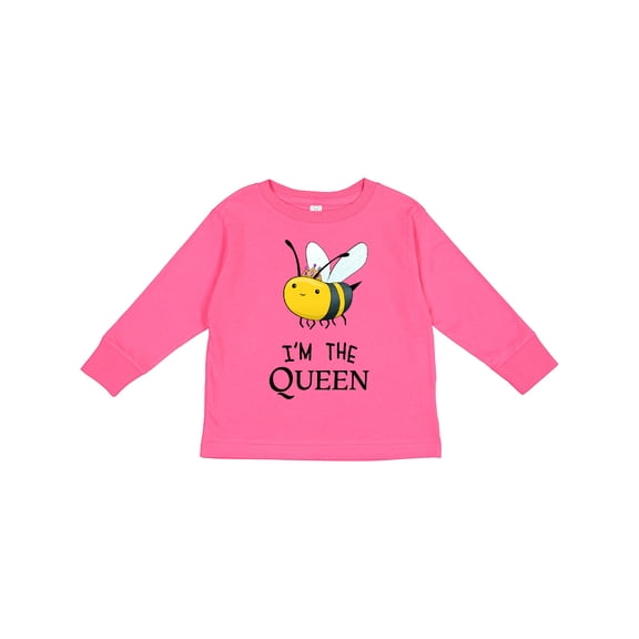 Inktastic I'm the Queen Cute Queen Bee Boys or Girls Long Sleeve Toddler T-Shirt