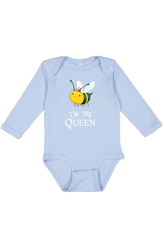I'm the Queen- cute queen bee Boys or Girls Long Sleeve Baby Bodysuit