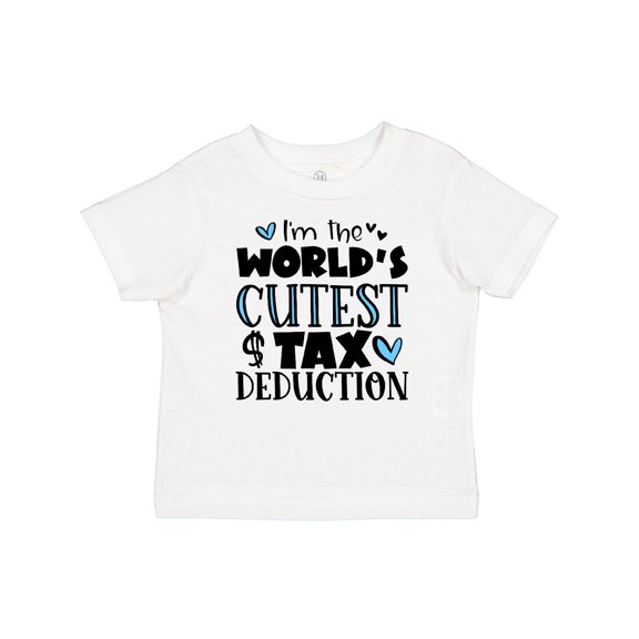 Inktastic I'm the World's Cutest Tax Deduction Blue Hearts Boys or Girls Baby T-Shirt