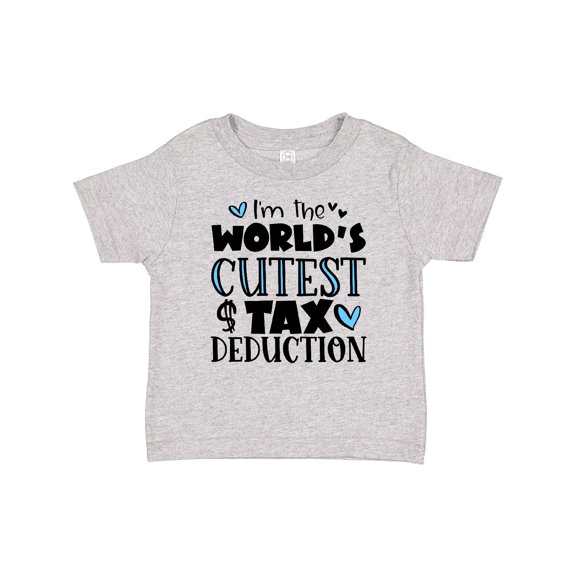 Inktastic I'm the World's Cutest Tax Deduction Blue Hearts Boys or Girls Baby T-Shirt