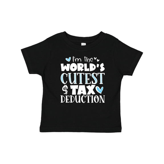 Inktastic I'm the World's Cutest Tax Deduction Blue Hearts Boys or Girls Baby T-Shirt