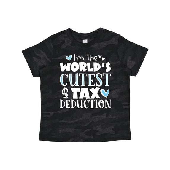 Inktastic I'm the World's Cutest Tax Deduction Blue Hearts Boys or Girls Toddler T-Shirt