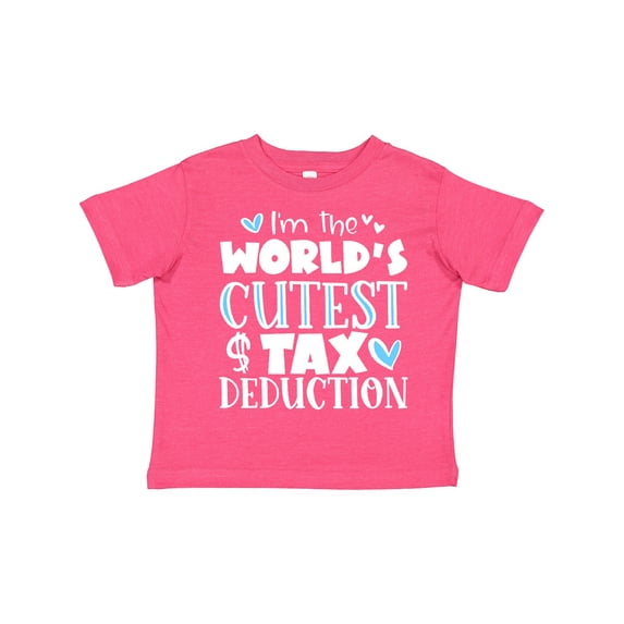 Inktastic I'm the World's Cutest Tax Deduction Blue Hearts Boys or Girls Toddler T-Shirt