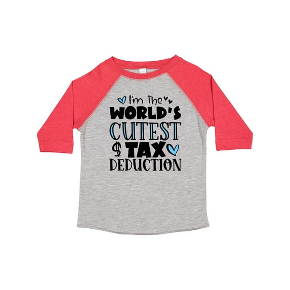 Inktastic I'm the World's Cutest Tax Deduction Blue Hearts Boys or Girls Toddler T-Shirt