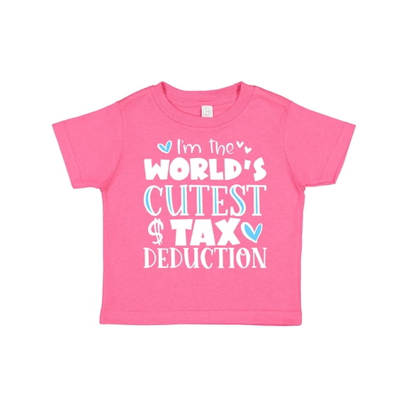 Inktastic I'm the World's Cutest Tax Deduction Blue Hearts Boys or Girls Toddler T-Shirt