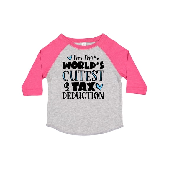 Inktastic I'm the World's Cutest Tax Deduction Blue Hearts Boys or Girls Toddler T-Shirt