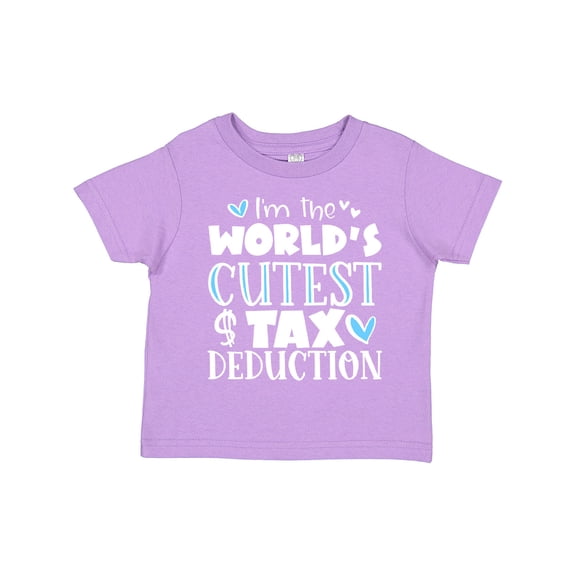 Inktastic I'm the World's Cutest Tax Deduction Blue Hearts Boys or Girls Toddler T-Shirt