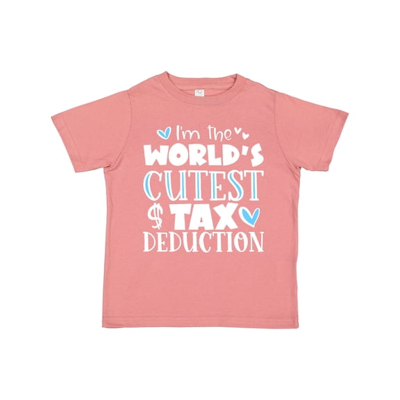 Inktastic I'm the World's Cutest Tax Deduction Blue Hearts Boys or Girls Toddler T-Shirt